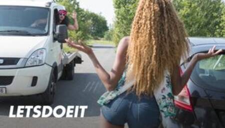 Brazilian Babe Luna Corazon Interracial Fuck with Mechanic