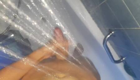 I was horny in the shower so I decided to jerk my big dick off