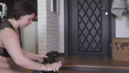 Humiliating the whore Veronika puts a smile on Ariel and Zlata's faces! 4K