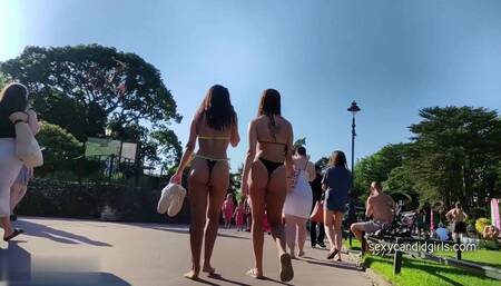 Two Girls In Thong