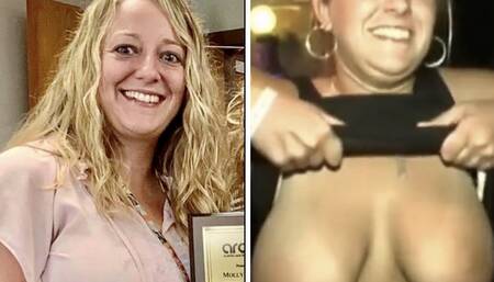 Molly Camper jiggles big breasts at spring break