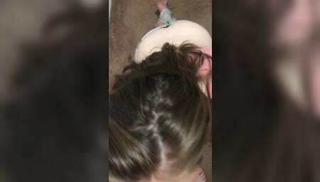 Webslut lena chasing and sucking cock on her knees