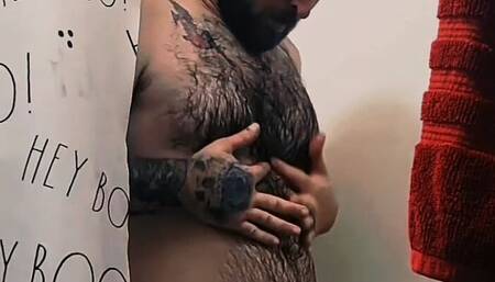 Sexy shower hot tattooed guy