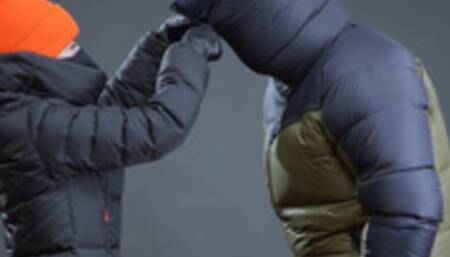 Full heavy zipping and masking up in down coats with huge zip collars!! (phone optimised vertical HD video)