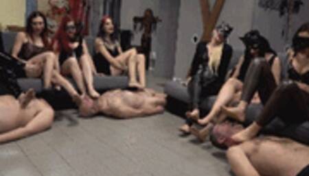 7 MISTRESSES FEMDOM PARTY (EPISODE 2) - EXTREME Dirty feet licking (EPIC CLIP!)
