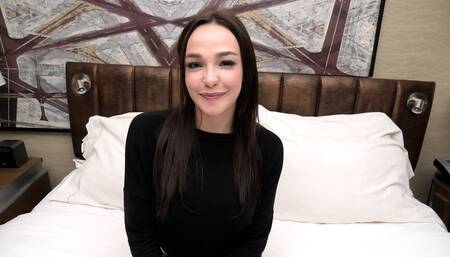 This teen model with 32dd natural tits is making her fi