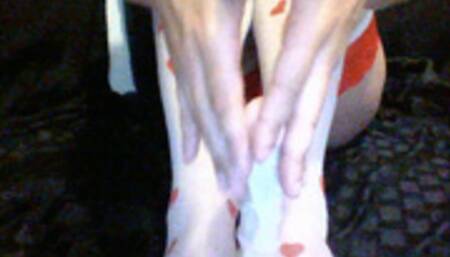 POV FOOTJOB IN STOCKINGS