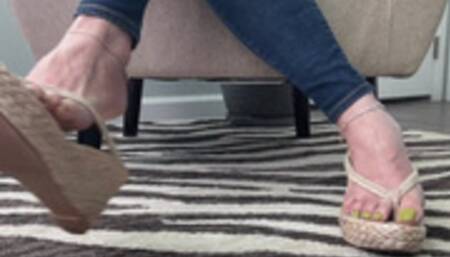 Thong Wedges Dangling & Shoeplay