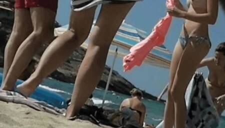 Topless girl on the beach