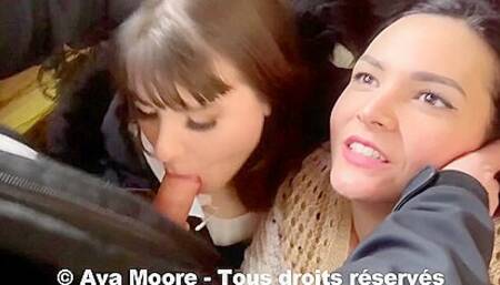 Ava Moore And Luna Rival Sucking On A Walker