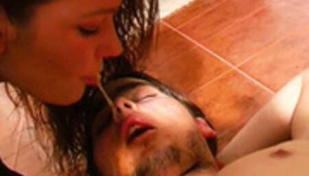 Swallow the coke from our mouths - Bitchy Brats & Donkey - MP4 Clip