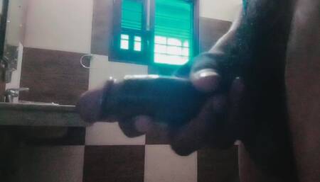 Jerking Off My Dick in A Bathroom and Cumming Hard