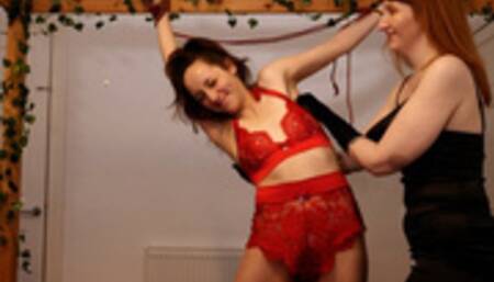 Tickle torment in Satin