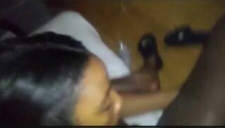 Ebony MILF smokes n strokes her man's BBC