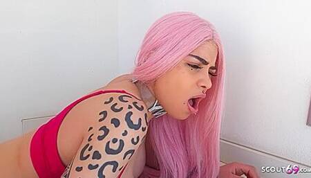 German Celebrity Katja K Fucked By Older Guy On Balcony