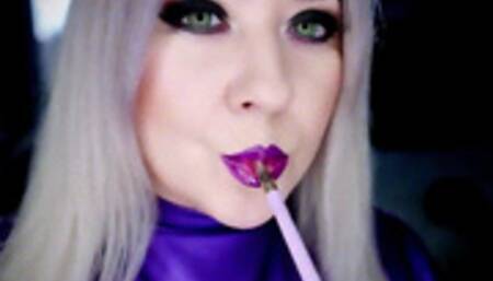 Close-up smoking two purple Sobranie cigarettes [1080p, mp4]