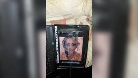 Pissing, pre cum + 8 Spurts Facial Tribute for arab ex cumslut Aminah