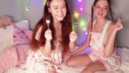 Sweet cake and sweet girls hehe