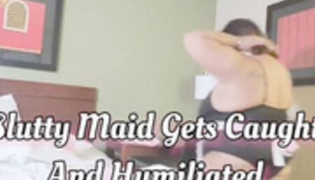 Slutty Maid Gets Caught Cheating by Housewife and tied up, humiliated and degraded 720