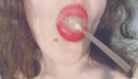 Red lips lollipop licker