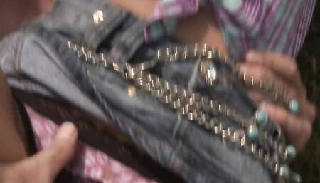 Kinky cowgirl rides a horny redneck outside after sucking his dick