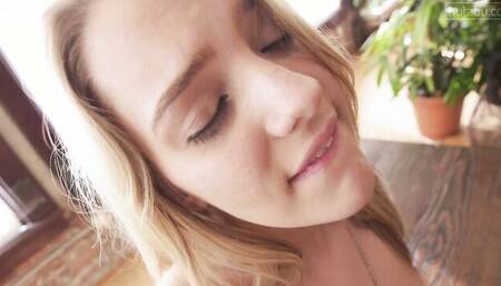 Blonde cutie Kenna James gets naked and plays with her pussy