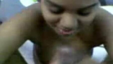 Tamil Local desi girl taking the cum load on her face