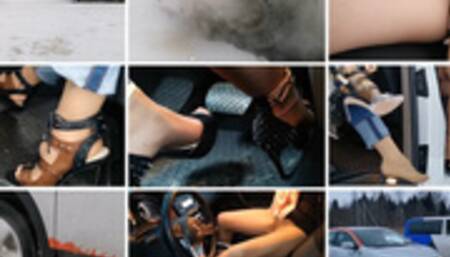 EXCLUSIVE: Crazy tug of war car vs car with pedal pumping, revving, masturbation, upskirt and drift