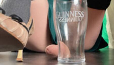 A Shoejobdream comes true - Saint Patricksday Special CBT - Guinness can crush and a beautiful Shoejob in Overknee socks and Heels - multi - 4k