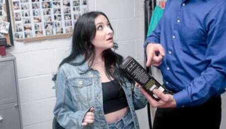 Raven haired suspects sharing officers dick