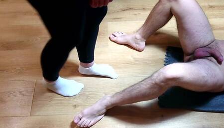 This time some really hard kicking in the balls! My slave could only whimper and beg for mercy ‍️