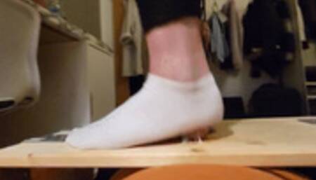 Footjob trampling in cute nike socks until I cum all under her socks