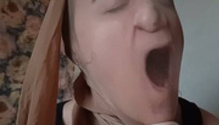 Oxygen deprivation through tights on the face