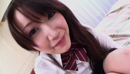 She is eighteen and Mao Miyazaki is a Japanese slut with hairy pussy and small breasts who likes to fuck