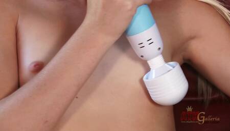 Christy Anderson takes off her black lingerie takes on the huge Hitachi vibrator