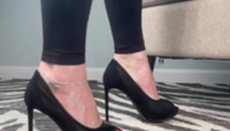 Peep Toe High Heels Dangling & Shoeplay