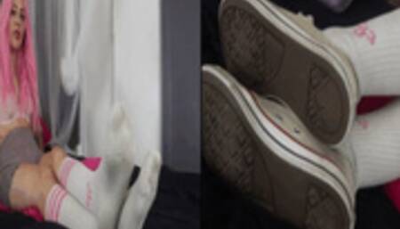 Converse Sneakers and Dirty White Socks Worship - {SD}