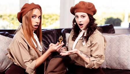 Lez Be Bad featuring Khloe Kapri and Maddy May's shaved trailer