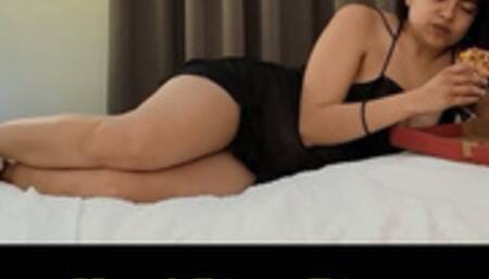 Sexy Latina Goddess' Spicy Perogie Pizza Binge