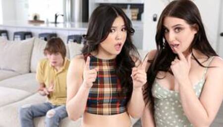 Cock reaction video of two teens turns out to be about stepbros big dick