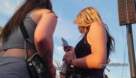 Rave Girl In Black Thong