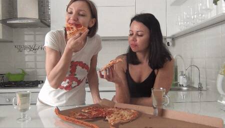 2 huge bellies after overeating 2c