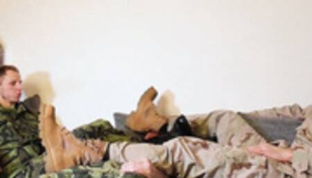 Barefoot czech soldiers foot worship