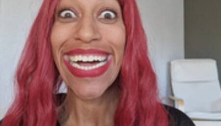 weird as fuck smiling and eyes wide