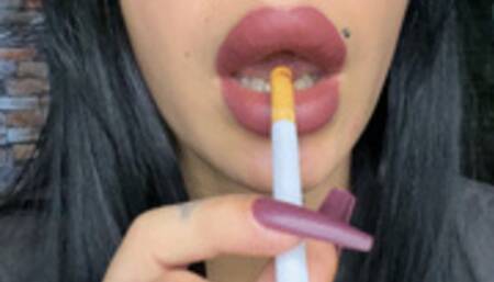 Close up smoking Marlboro