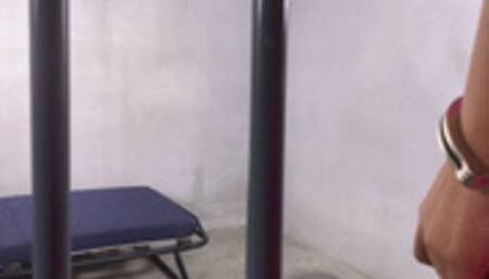 Stefy in transport chains waiting her transfering