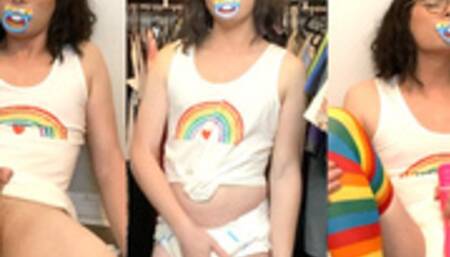 Rainbow Socks and a Diaper