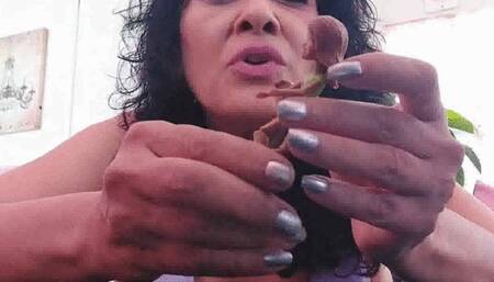 A Growing Obsession Giantess VORE Lola Shrinks her friend to keep her as a pet then eats her mkv