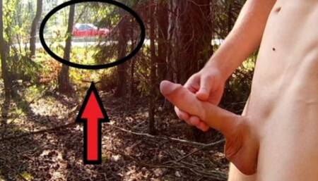 Distract the traffic by jerking off next to the highway! Huge POV cumshot!