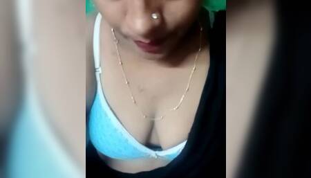 Indian Stepmom in Her Blue Bra